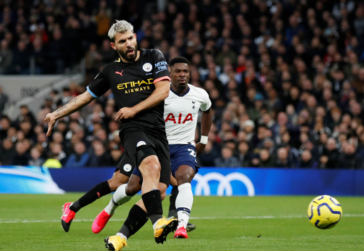 Sergio Aguero fails to score for Manchester City in their Premier League match against Tottenham Hotspur