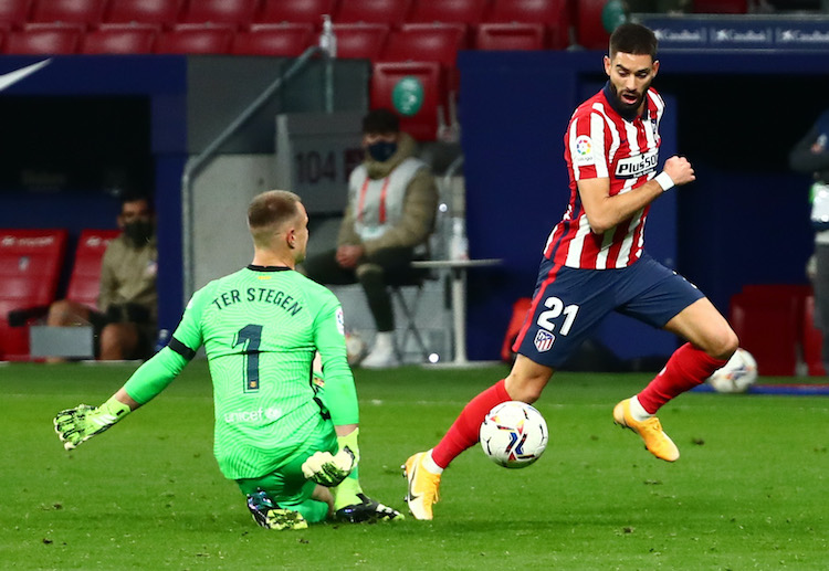 Yannick Carrasco hailed as a hero following his winning goal during Atletico Madrid's La Liga win against Barcelona