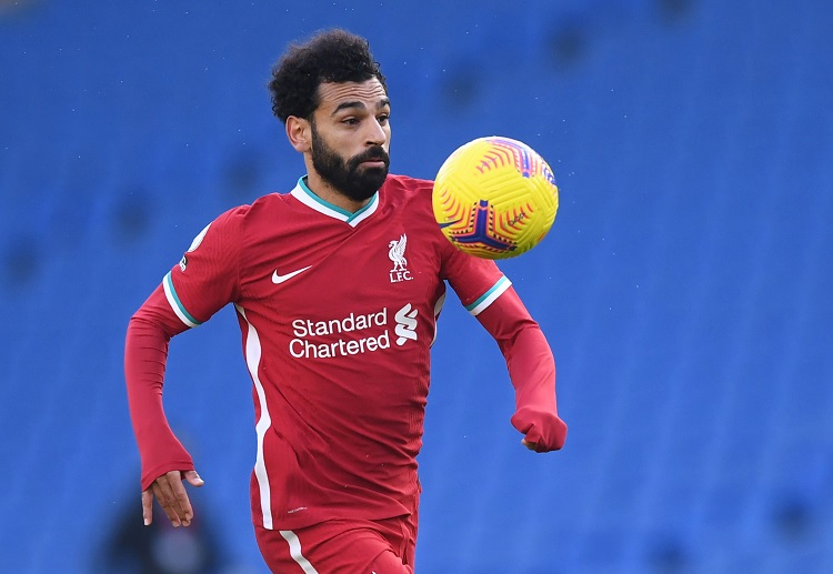 Liverpool's Mohamed Salah playing with the ball during a Premier League match