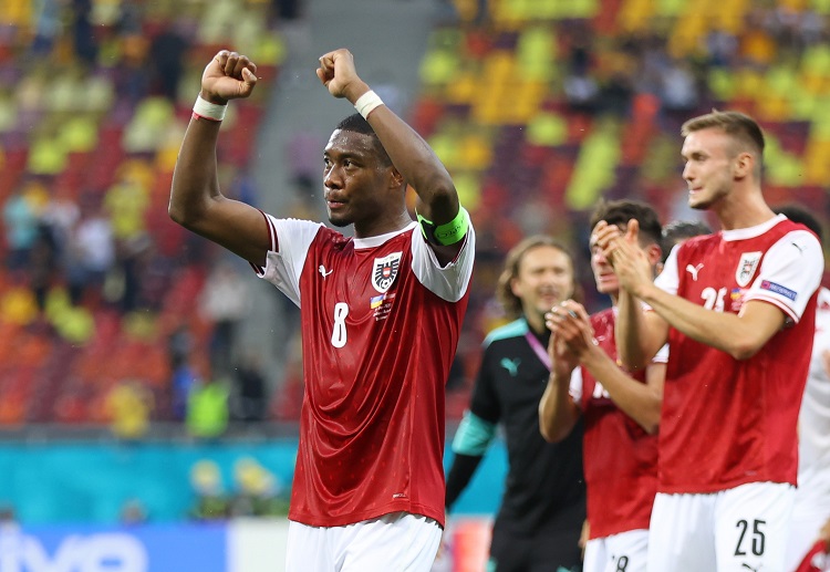 欧洲杯 奥地利的阿拉巴正在进球