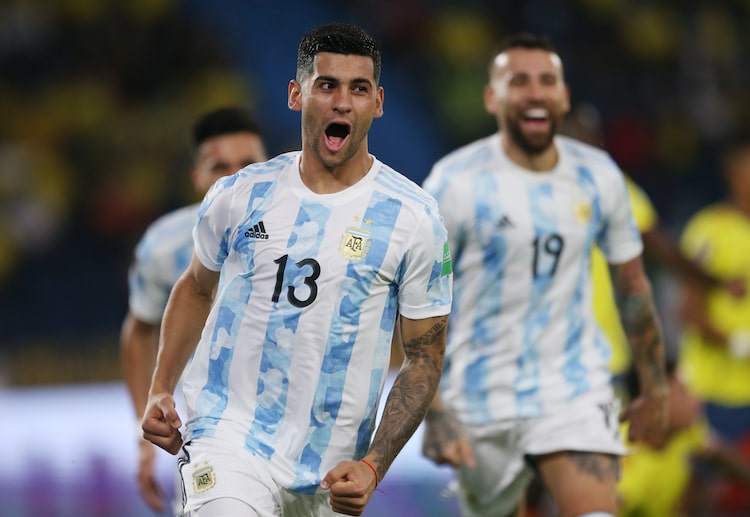 Cristian Romero scored a goal for Argentina during a World Cup 2022 qualifier versus Colombia