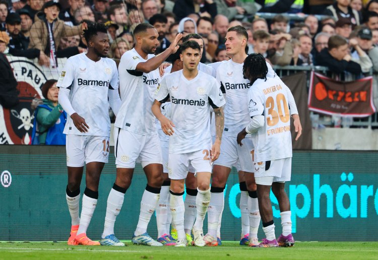 Patrik Schick gives Leverkusen the lead vs FC St Pauli during their Bundesliga clash