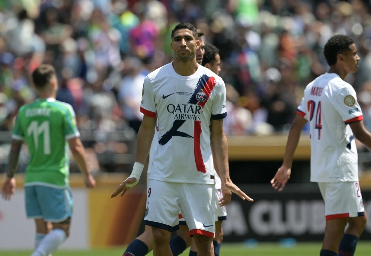 世俱杯 巴黎圣日尔曼的右边卫哈基米在近12场比赛中打入4球，进攻火力全开。